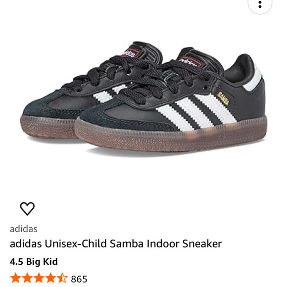 adidas Shoes - Adidas Samba Classic kids black and white size 4.5 kids